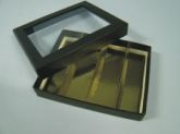 Caixa Retangular c/ Visor- Forro interno Prateado ou Dourado